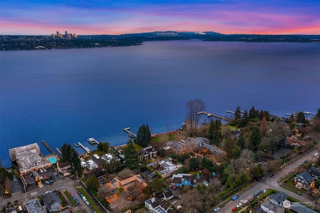 1600 43rd Ave E Unit 204, Seattle, WA 98112 - aerial view at dusk with a water view