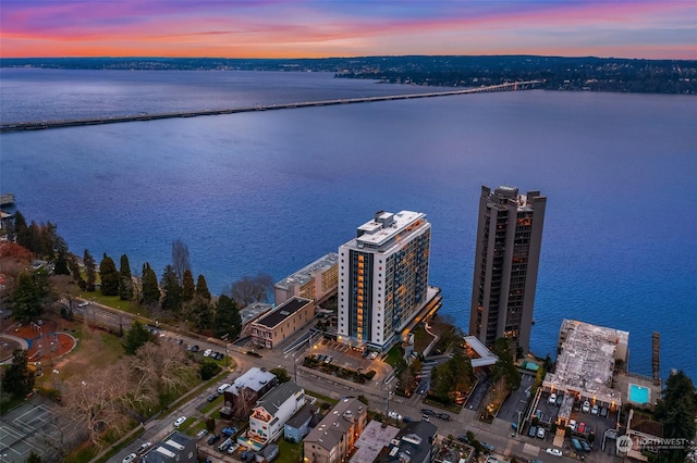 1600 43rd Ave E Unit 204, Seattle, WA 98112 - aerial view at dusk with a water view