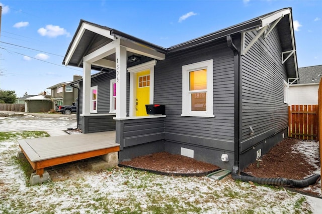 view of front of house featuring a deck