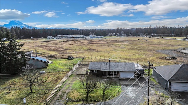 bird's eye view with a rural view