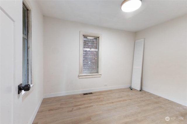 empty room featuring light wood-type flooring