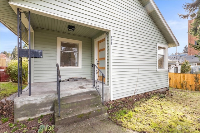 view of doorway to property