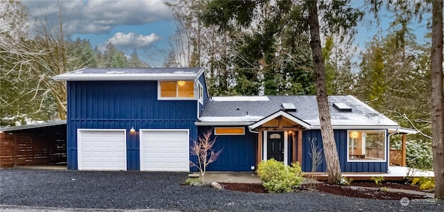 view of front of home with a garage