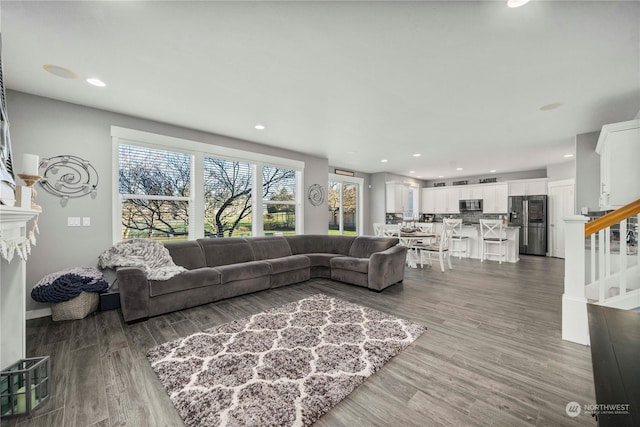 living room featuring hardwood / wood-style floors