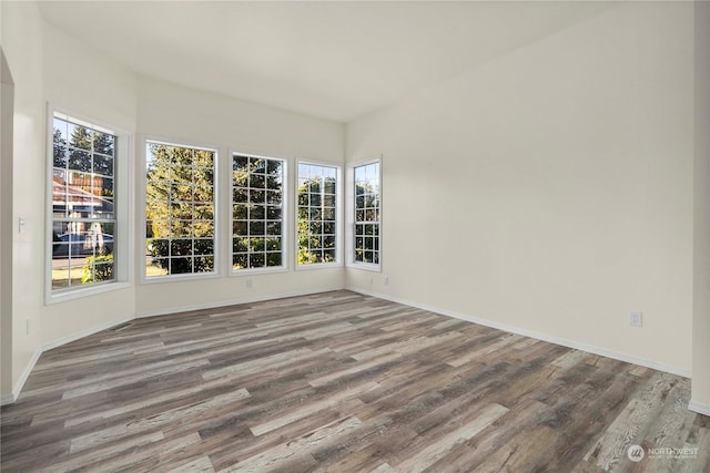 spare room with hardwood / wood-style floors