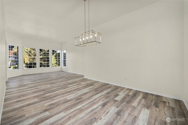 unfurnished dining area with light hardwood / wood-style flooring