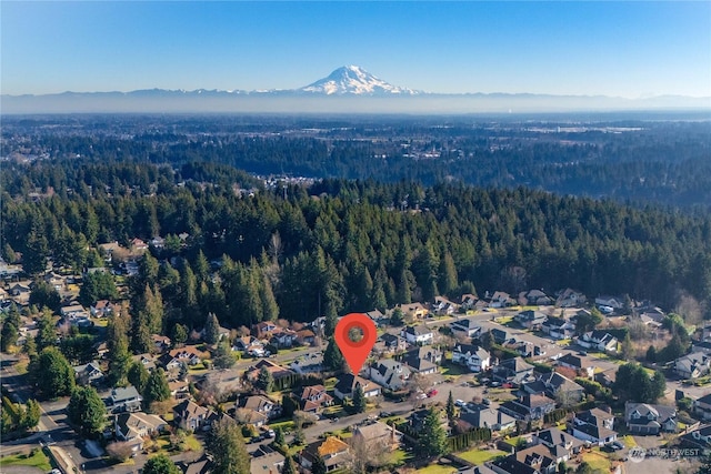 aerial view featuring a mountain view