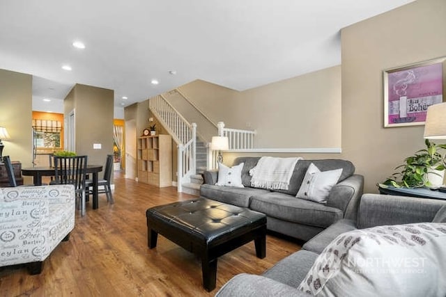 living room featuring hardwood / wood-style floors