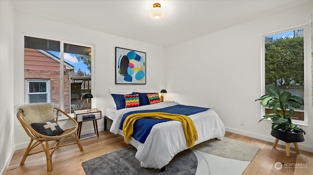 bedroom featuring light wood-type flooring