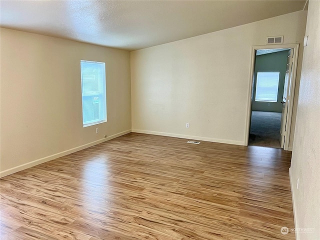 empty room featuring light wood-type flooring