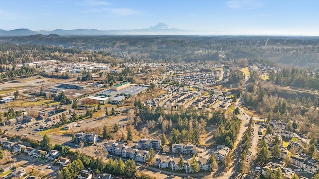 aerial view with a mountain view