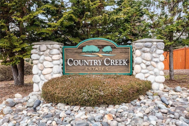 view of community sign