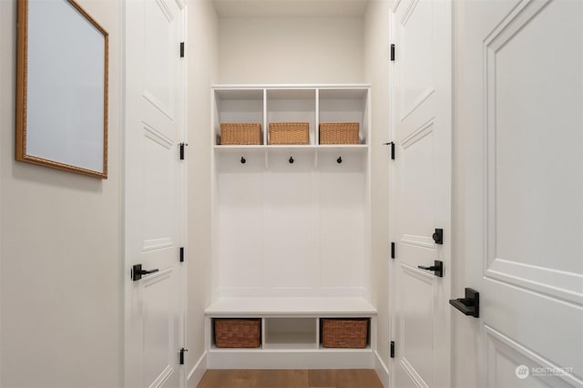 mudroom featuring light wood-type flooring