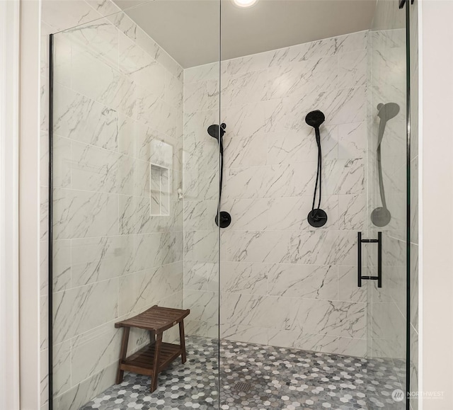 bathroom with walk in shower