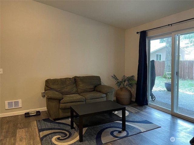 living room featuring wood-type flooring