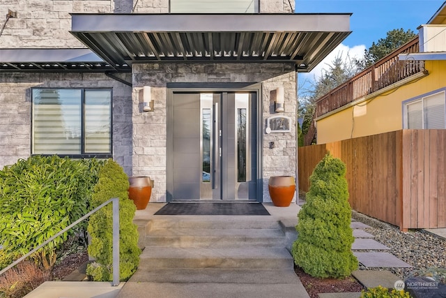 view of doorway to property