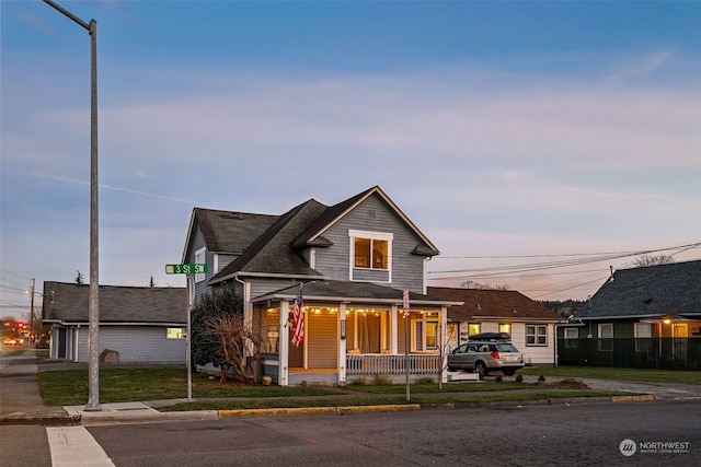 view of front of home with a porch