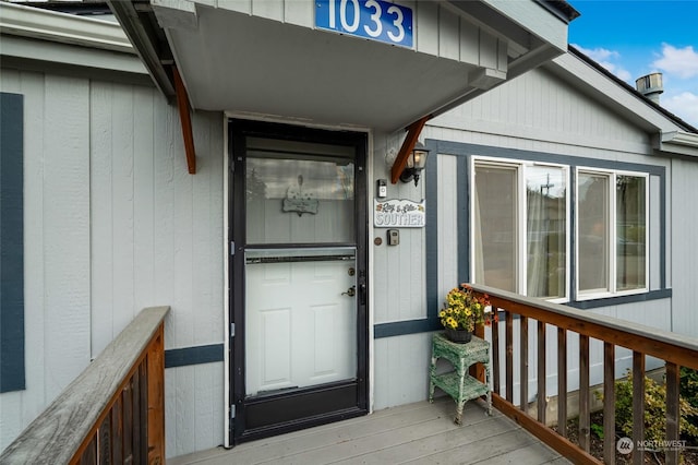 view of doorway to property