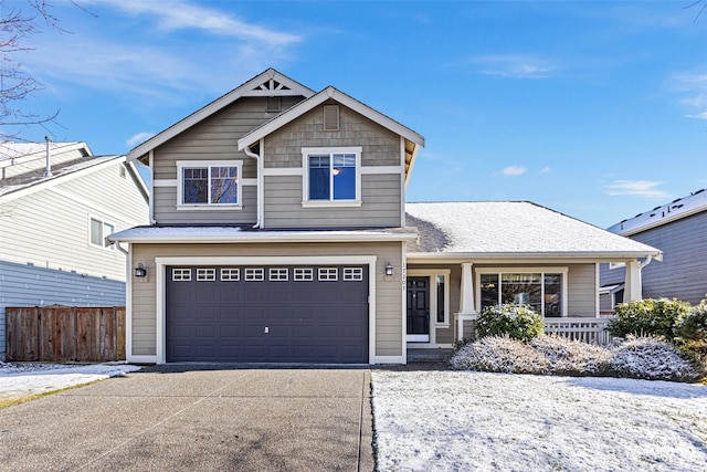 view of front facade featuring a garage