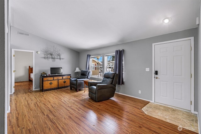 living room featuring wood-type flooring