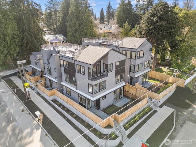 drone / aerial view with a residential view