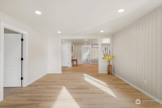 corridor featuring light wood-type flooring