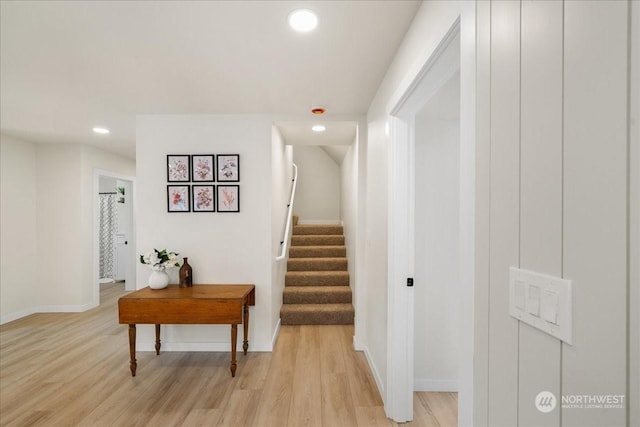 hall featuring light hardwood / wood-style floors