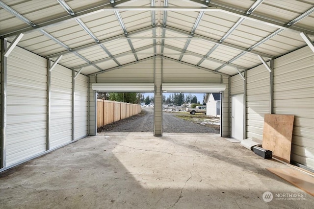 garage with a carport