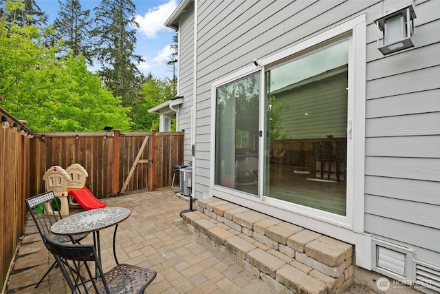 view of patio featuring a fenced backyard
