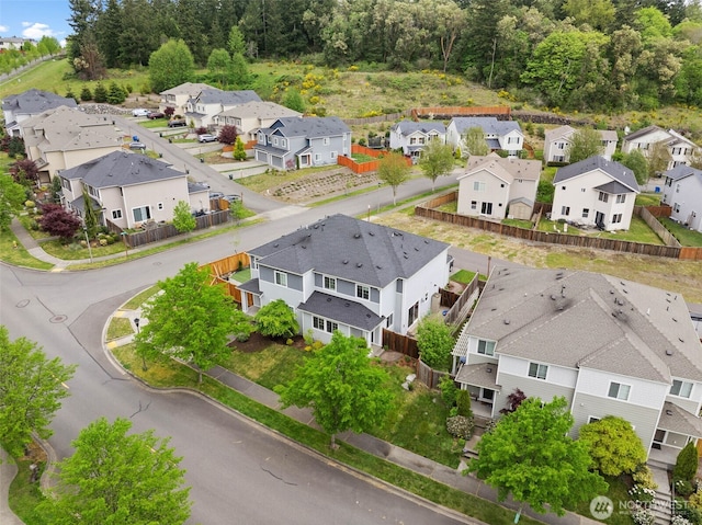 bird's eye view featuring a residential view