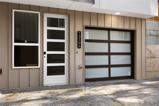 entrance to property with a garage