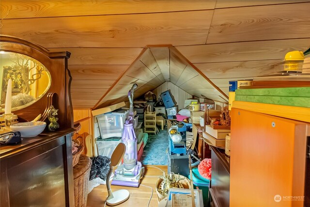 view of unfinished attic