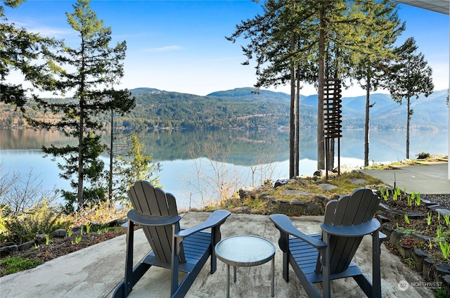 view of water feature featuring a mountain view