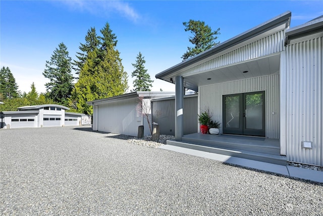 exterior space with french doors