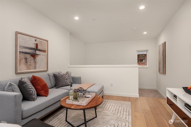 living room featuring light hardwood / wood-style floors