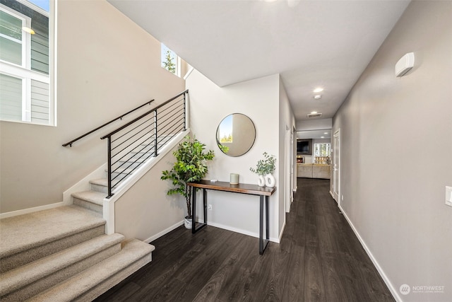 interior space featuring dark wood-type flooring