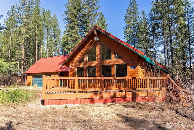 exterior space with metal roof