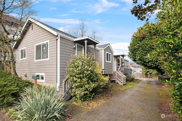 view of home's exterior