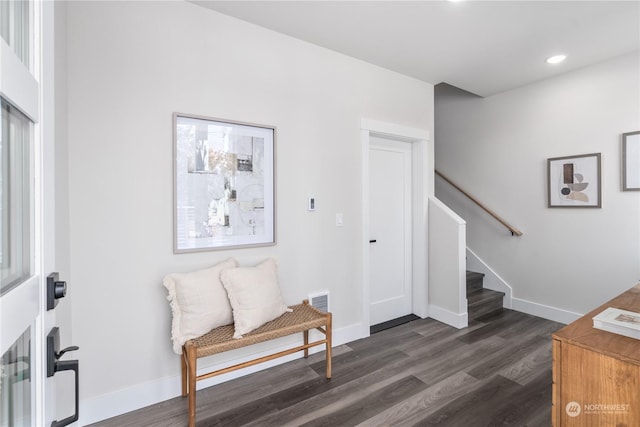 foyer featuring dark hardwood / wood-style flooring