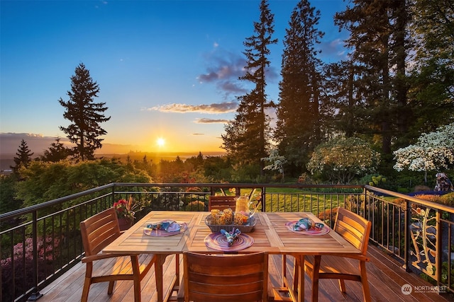 view of deck at dusk