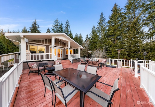 deck featuring outdoor lounge area