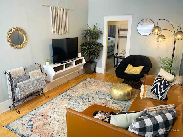 living room featuring hardwood / wood-style floors