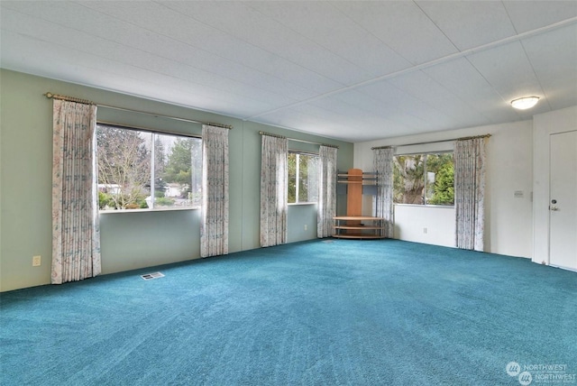 carpeted empty room featuring plenty of natural light