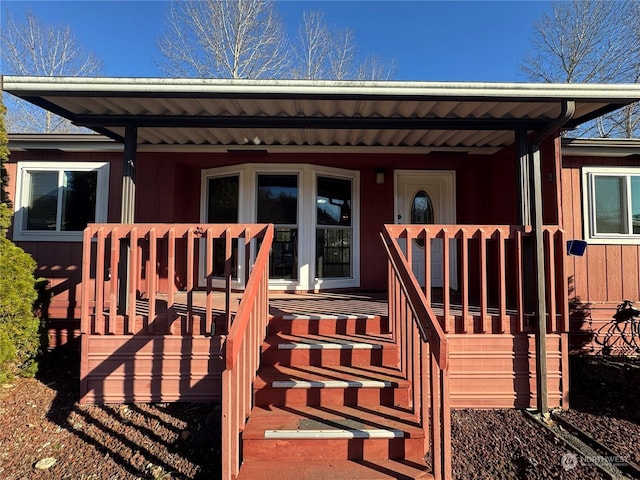 deck featuring a porch