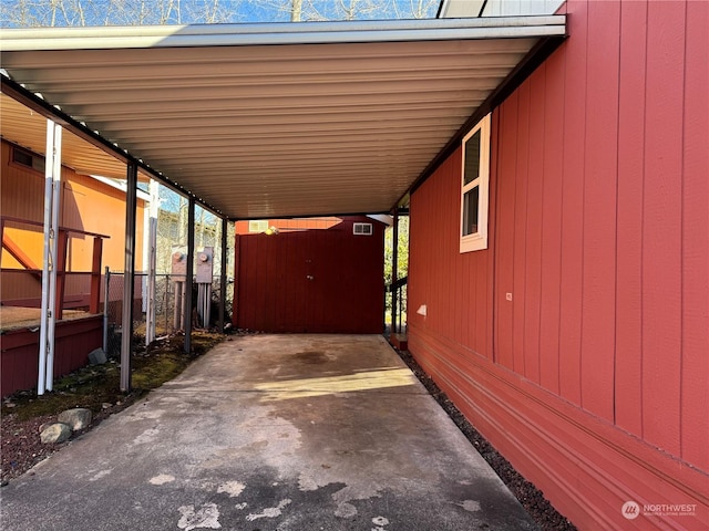 view of car parking with a carport