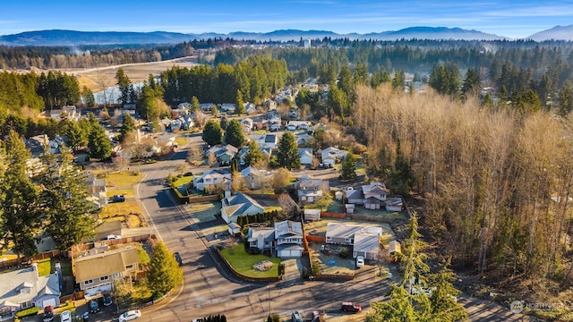 bird's eye view featuring a mountain view