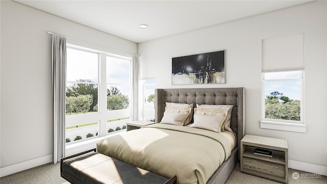 view of carpeted bedroom