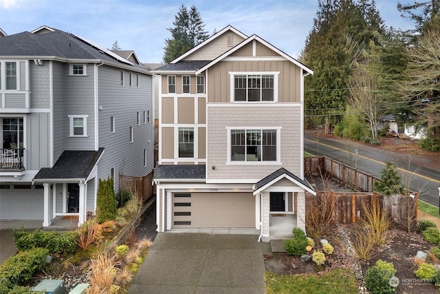 view of front of property featuring a garage