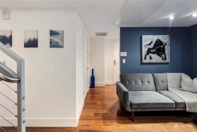 living room featuring wood-type flooring