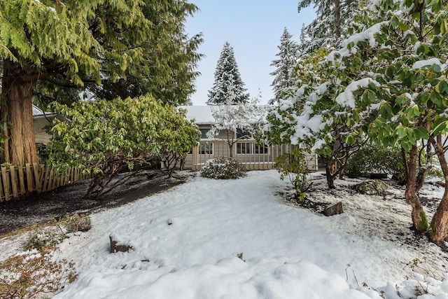 view of snowy yard